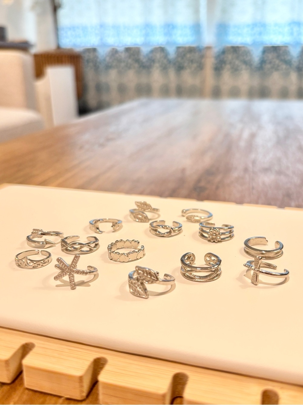 Silver Tone Stackable Rings Set - Mixed Styles - Picture 5 of 5